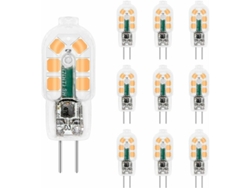Bombilla Led G4 De 2w Y 12v, Luz Blanca Cálida, 200lm, Para Cocina/armario/camping/timbre, Paquete De 10 clase Energética A+