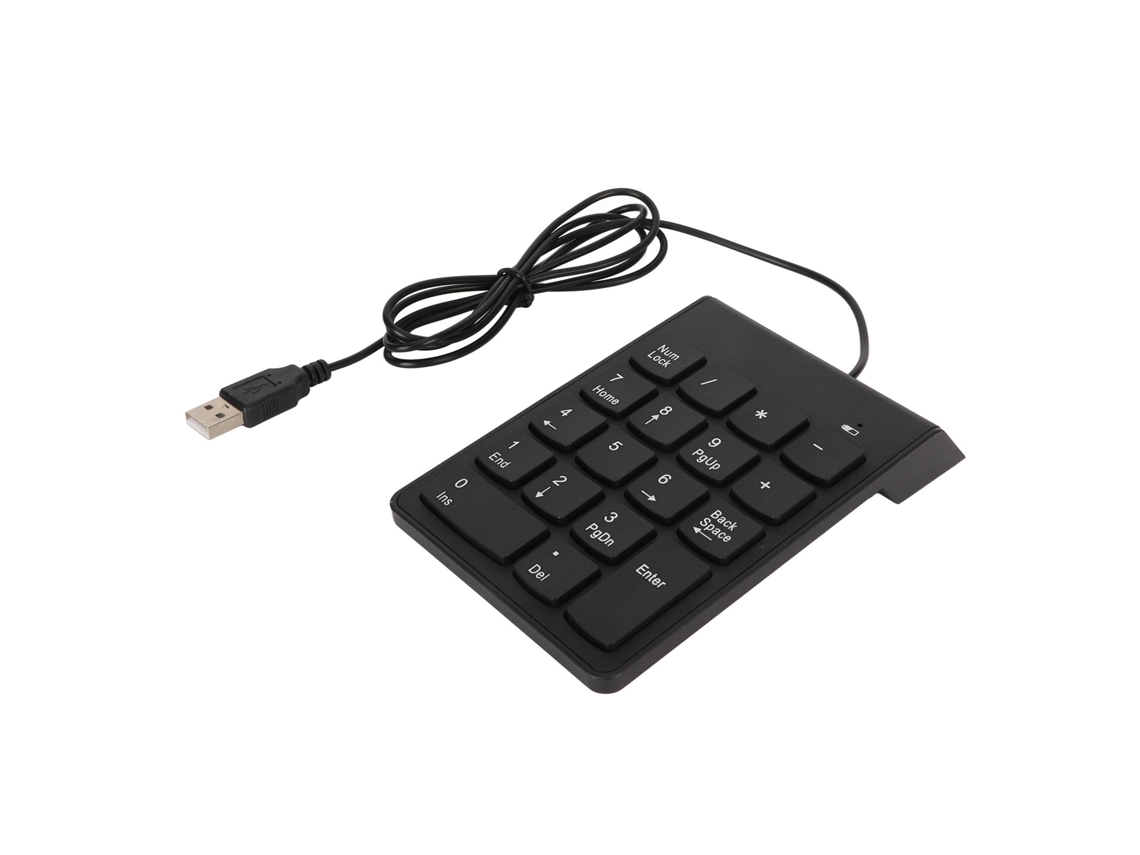 Teclado Numérico Com Fio Preto Usb 18 Teclas Silencioso Plug And Play Para Banco Escritório Jogos