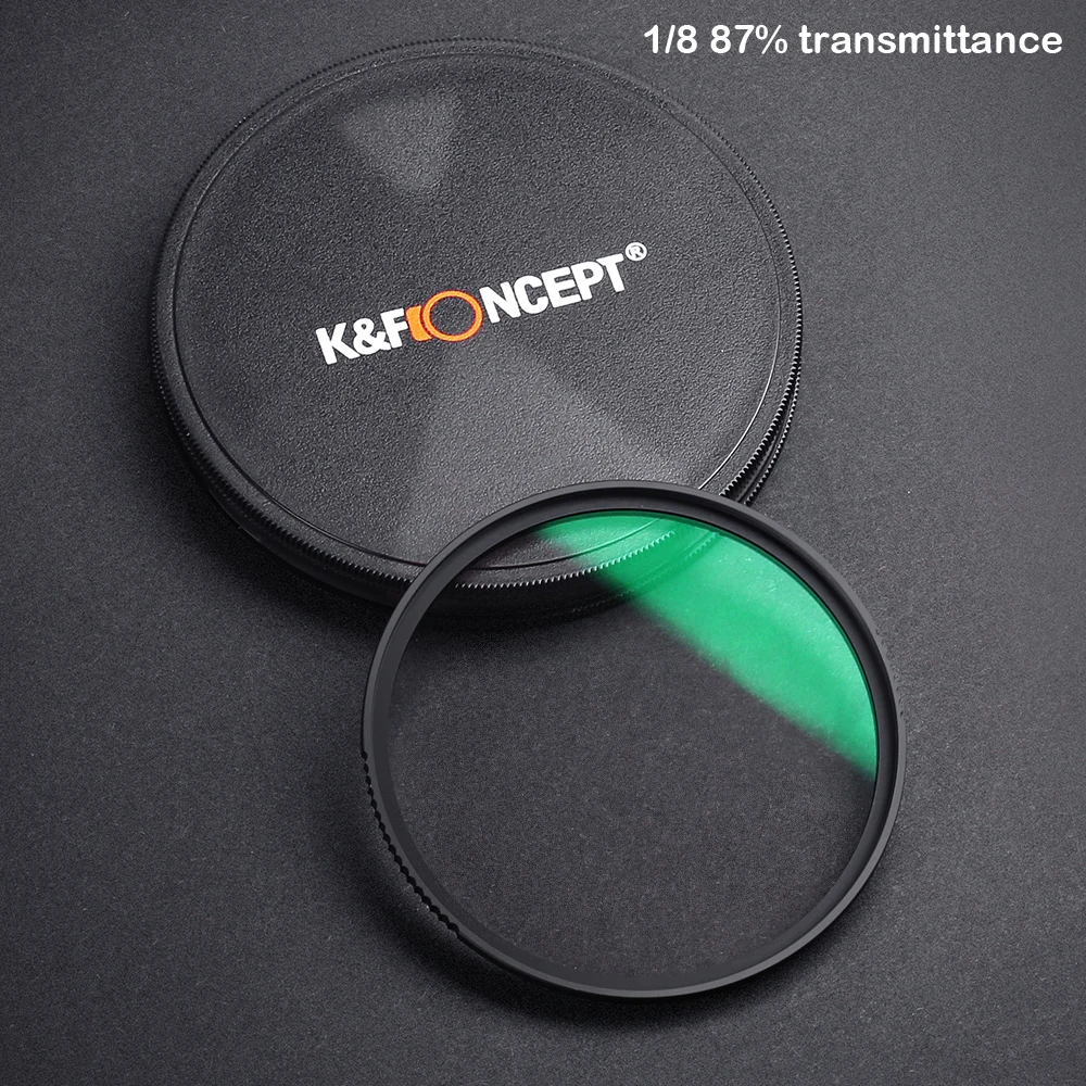 Filtro difusor de niebla negra de 1/4" x 1/8" con revestimiento multicapa, transmitancia 0,87, 82 mm