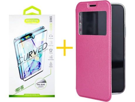 Carcasa + Protector de Pantalla para Samsung Galaxy S22 Plus 5G ACCETEL Rosa