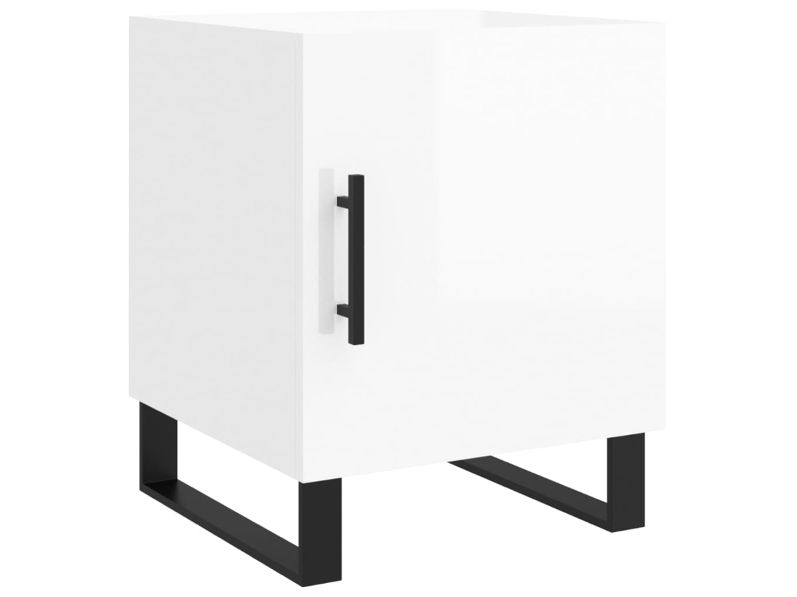Mesita de noche 40x40x50 cm Derivados de madera Blanco brillante MAISON EXCLUSIVE