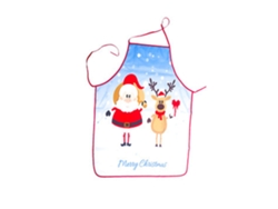 Delantal navideño, estilo tarjeta con Papá Noel/alce/nieve, para cocinar RNEMITERY