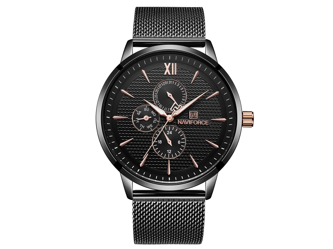 Reloj De Cuarzo Para Hombre Con Brazalete De Acero, Resistente Al Agua, Esfera De Tres Subesferas, Estilo Moderno Y Lujoso.