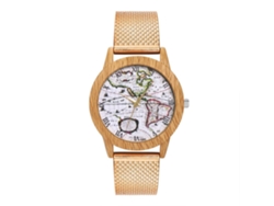 Reloj De Pulsera De Cuarzo Con Correa De Silicona Simple Para Hombre Y Mujer (oro Rosa)