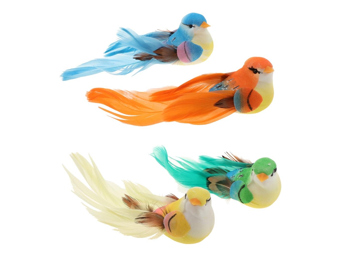 4x Pájaros de espuma artificial para manualidades