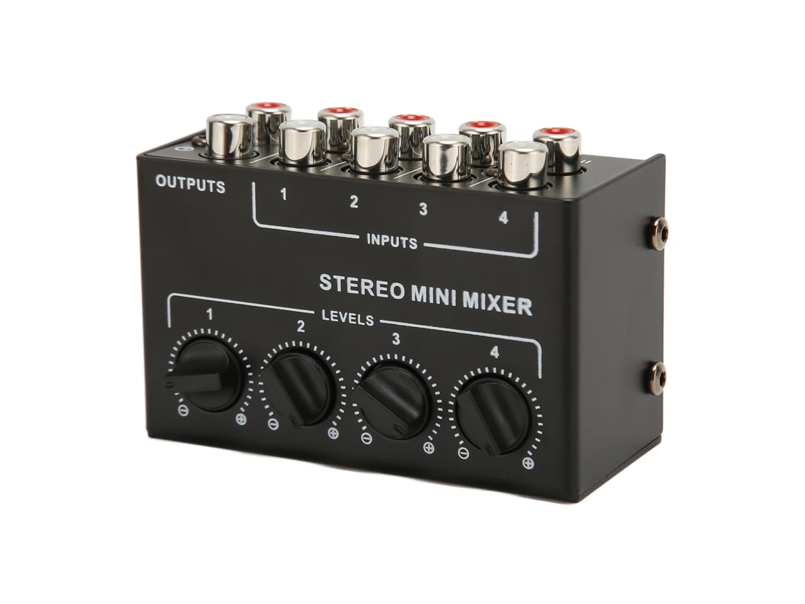 Mini Mezclador Estéreo Pasivo De 4 Canales Para Instrumentos Y Dispositivos De Reproducción.