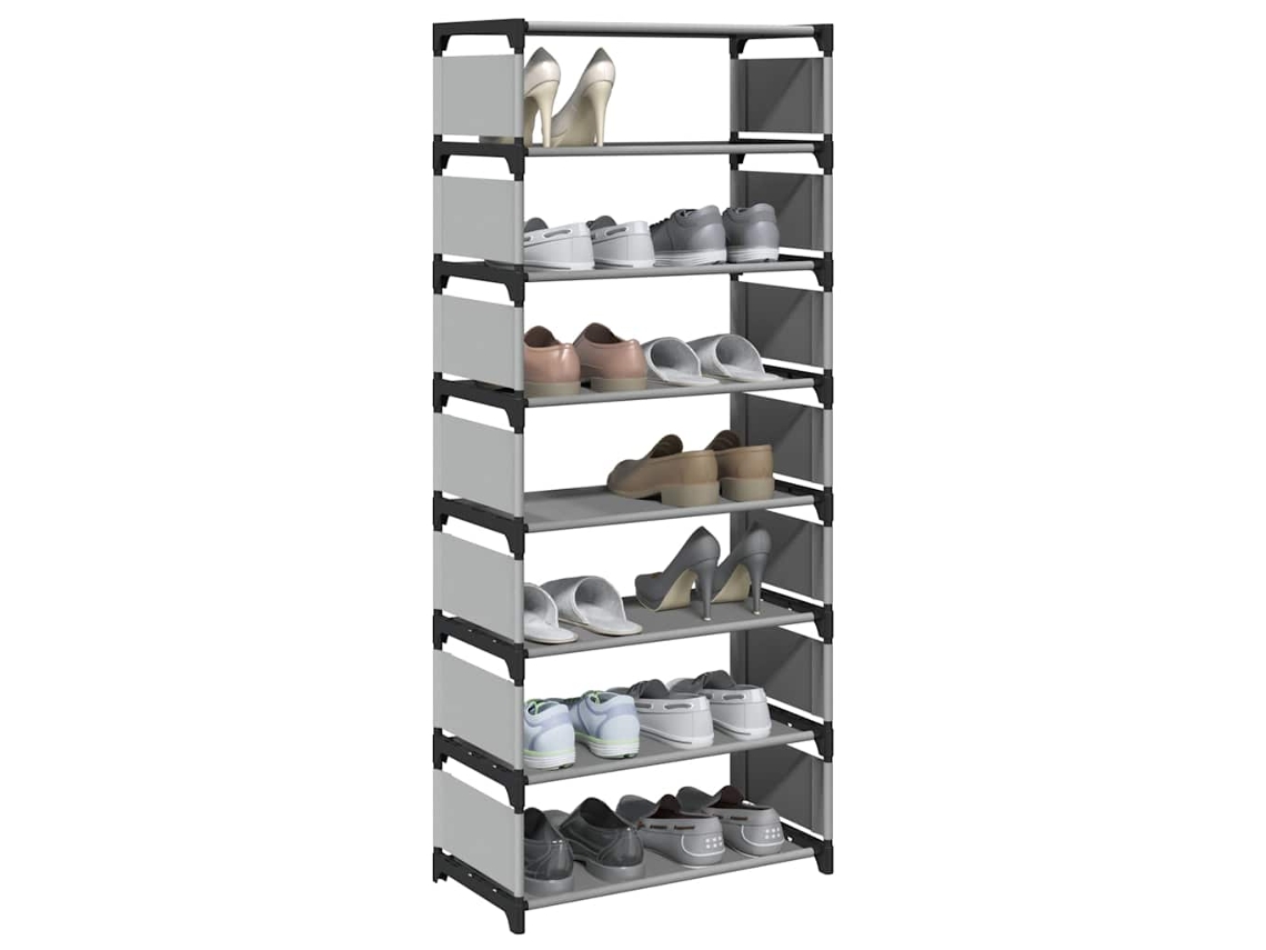 Mueble Zapatero | Zapatero 8 Niveles Gris 54x28x124 Cm Tejido No Tejido