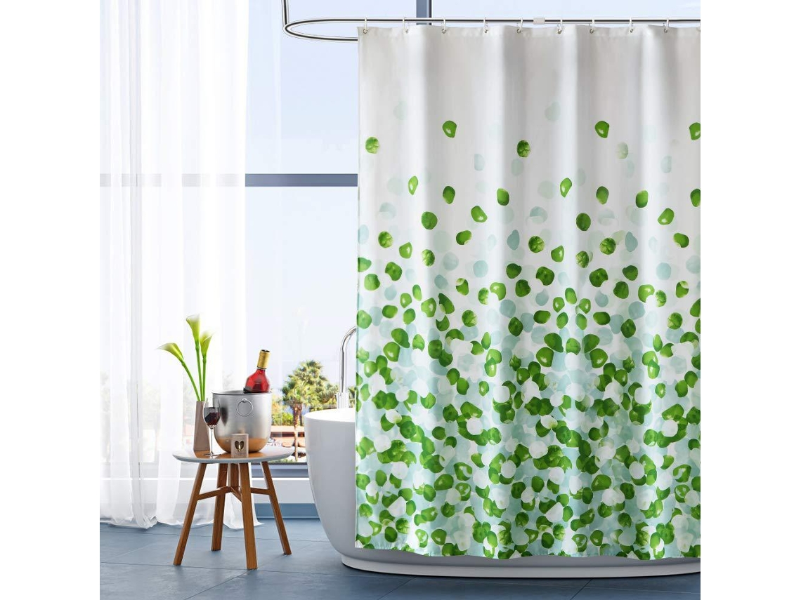 Cortina De Chuveiro De Tecido Com Estampa Floral - 90 Polegadas 180 X 180 Cm