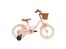 Bicicleta infantil Generation Blanco de 14 pulgadas, color rosa, con cesta.