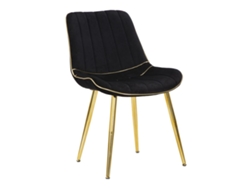 Juego De 2 Sillas Paris Glam En Negro Y Dorado - Silla Tapizada En Tela Con Estructura De Metal Dorado, Dimensiones 51x59x79 Cm - Silla De Diseño