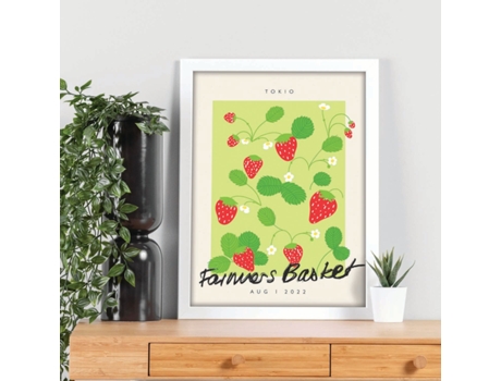 Póster NACNIC con Ilustración de Cesta de Agricultores Tokio