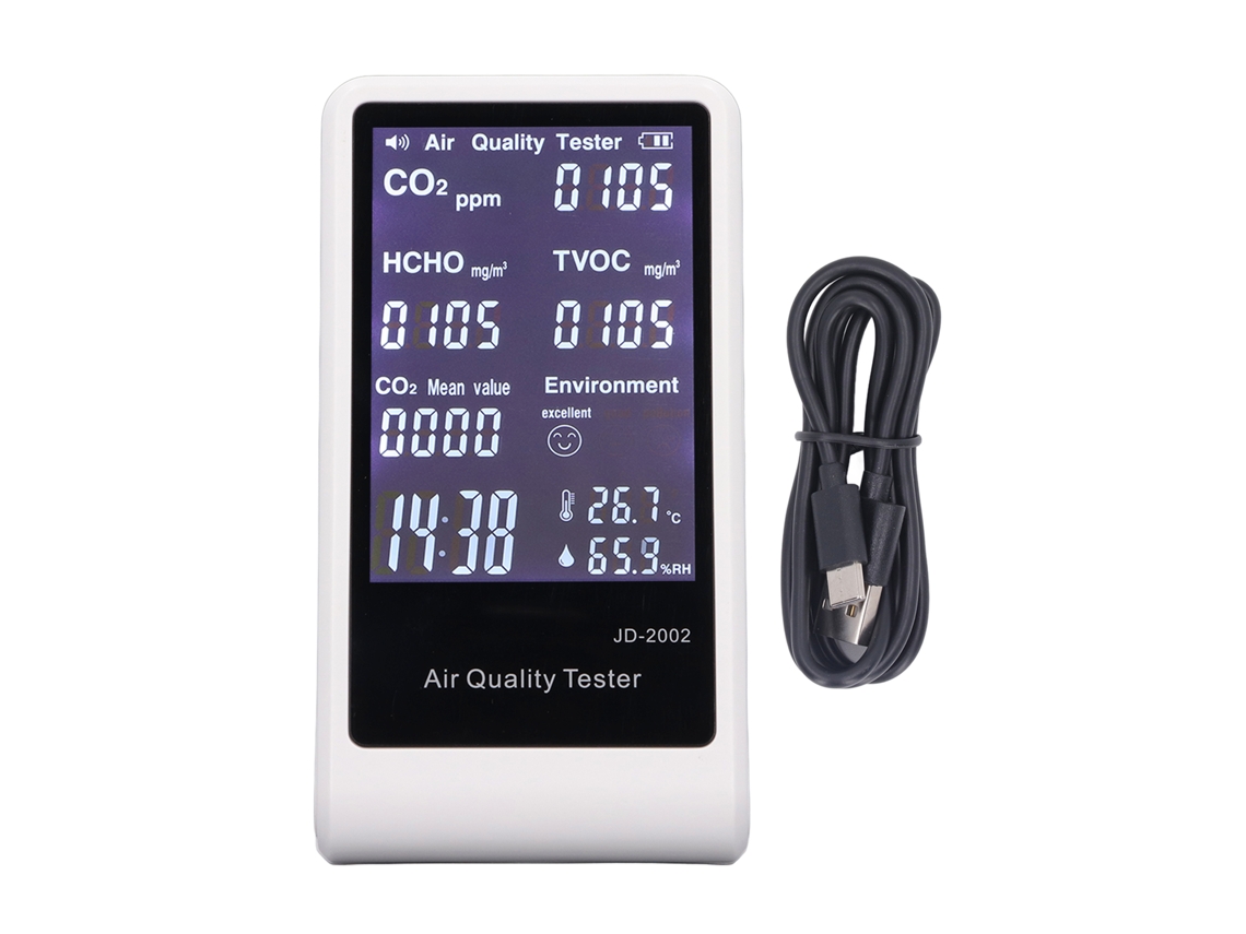 Monitor De Calidad Del Aire 7 En 1 Detector Co2 Tvoc Para Hogar Interior