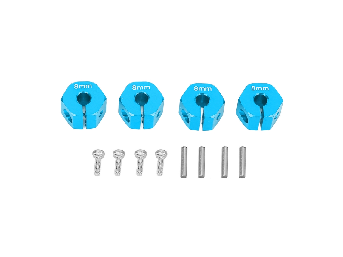 Adaptador De Buje De Rueda Hexagonal De Aluminio De 8 Mm Para Scx10 Cc01 Wraith 90027 90034 Azul