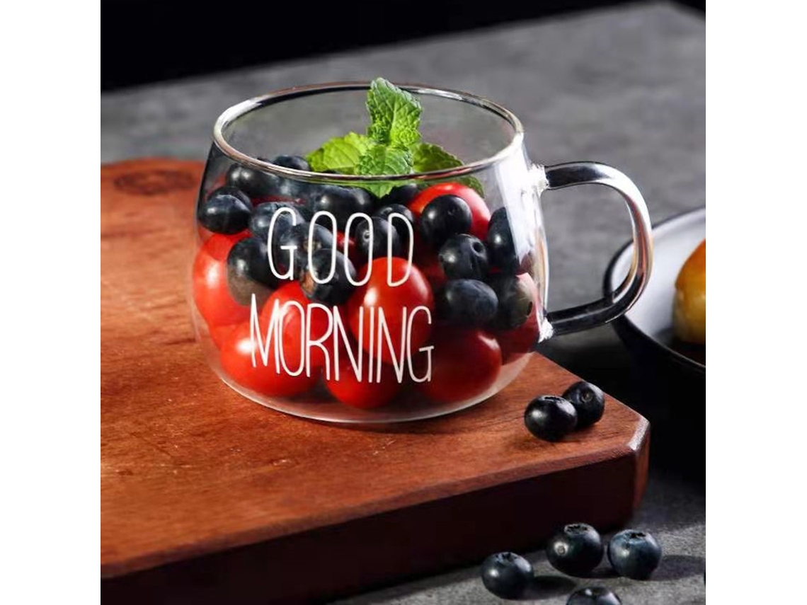 (estilo 2) Vaso De Vidrio Transparente Con Letras Creativas, Capacidad De 350 Ml, Vaso Ecológico Universal