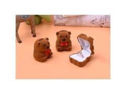 Caja De Joyería De Terciopelo Linjou, Hermoso Soporte Para Anillos De Boda, Contenedor