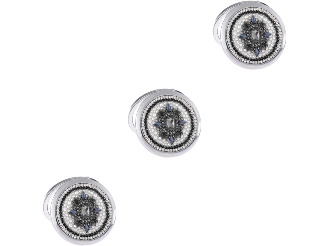 3pièces Espejo De Maquillaje Rétro Avec Pliable Et Portátil Pour Ryouches Accessoire Élégant