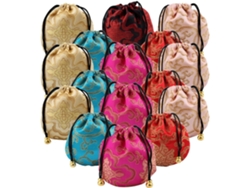 Bolsas Almacenamiento Bordadas 16 Piezas Bolsitas Chinas Cordón Joyas Elementos Chinos Surtidos Varios Estilos