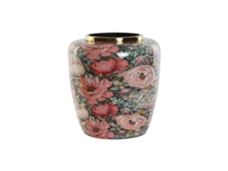 Jarron Metal Flores Rosa 33x33x35cm