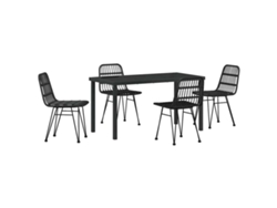 Maison Exclusive - Conjunto De Comedor De Jardín 5 Pcs Negro