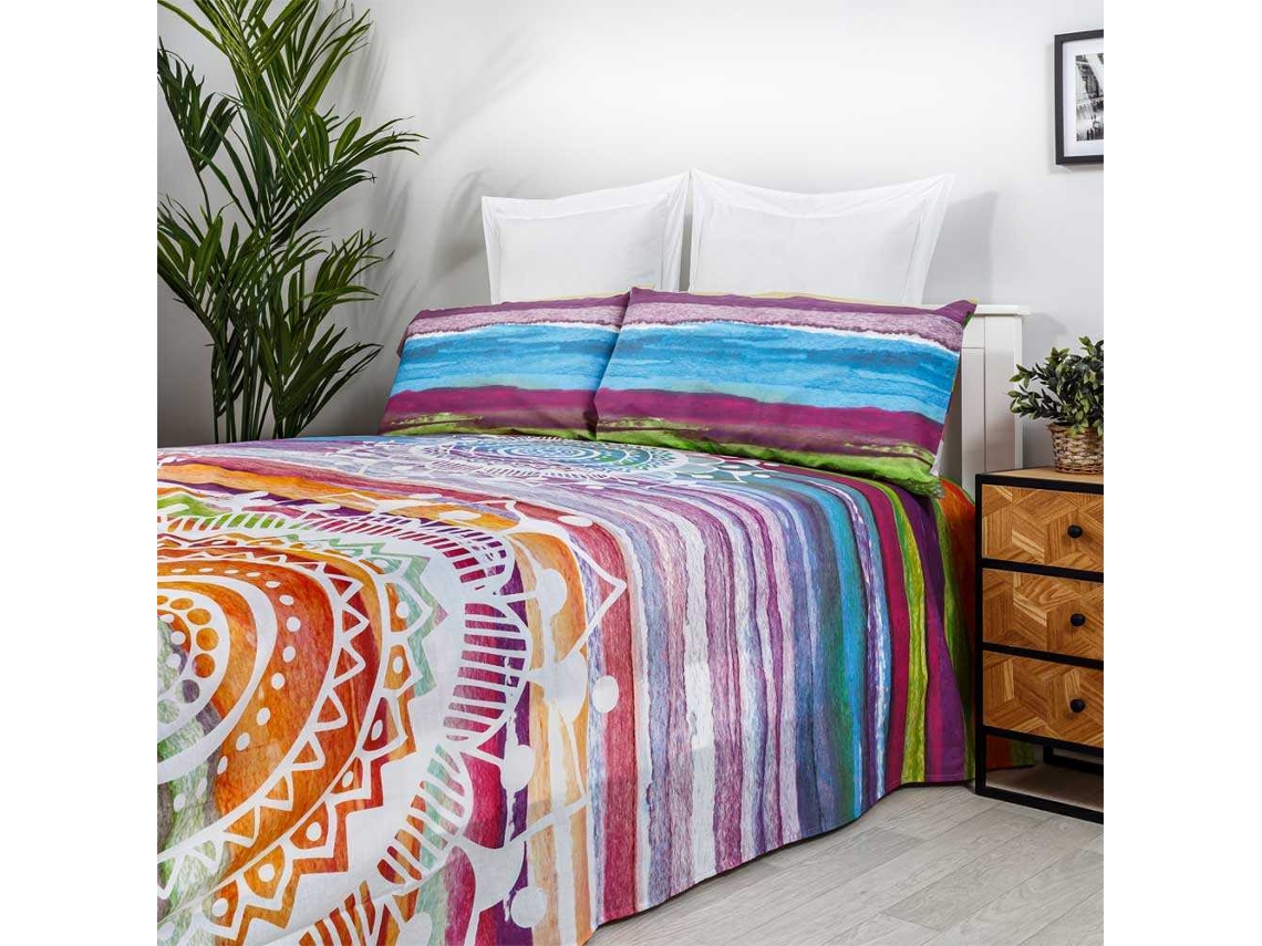 Juego De Sábanas COTTON ARTEAN Mandala Acuarela Algodón Poliéster Cama 90