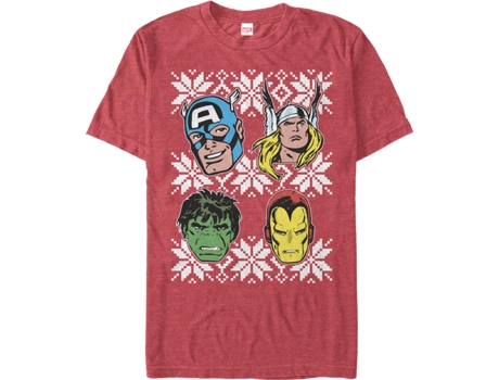Camiseta de Hombre SUPERHEROMARVEL Avengers Snowflakes Marvel Algodón (3XL)