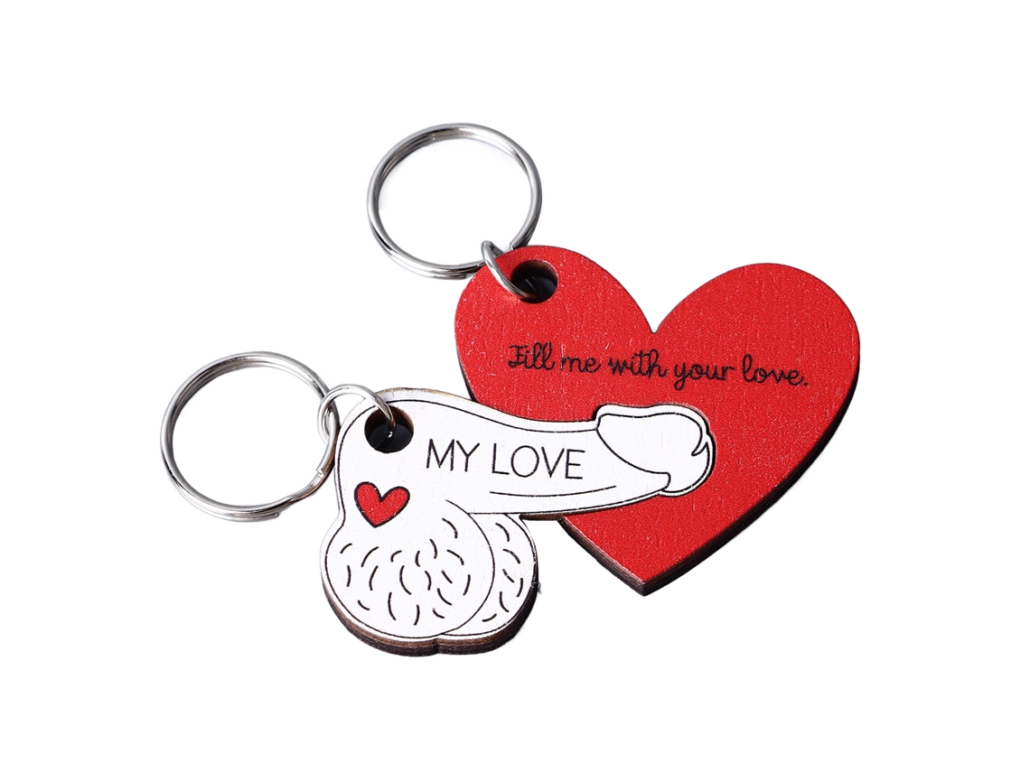 Llaveros De Madera Con Forma De Parodia, Llavero Sorpresa Portátil Para Regalo De San Valentín