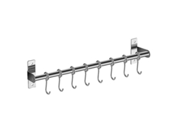 Soporte de pared de acero inoxidable Fastst para utensilios, con 6/8/10 ganchos extraíbles para cocina y baño.