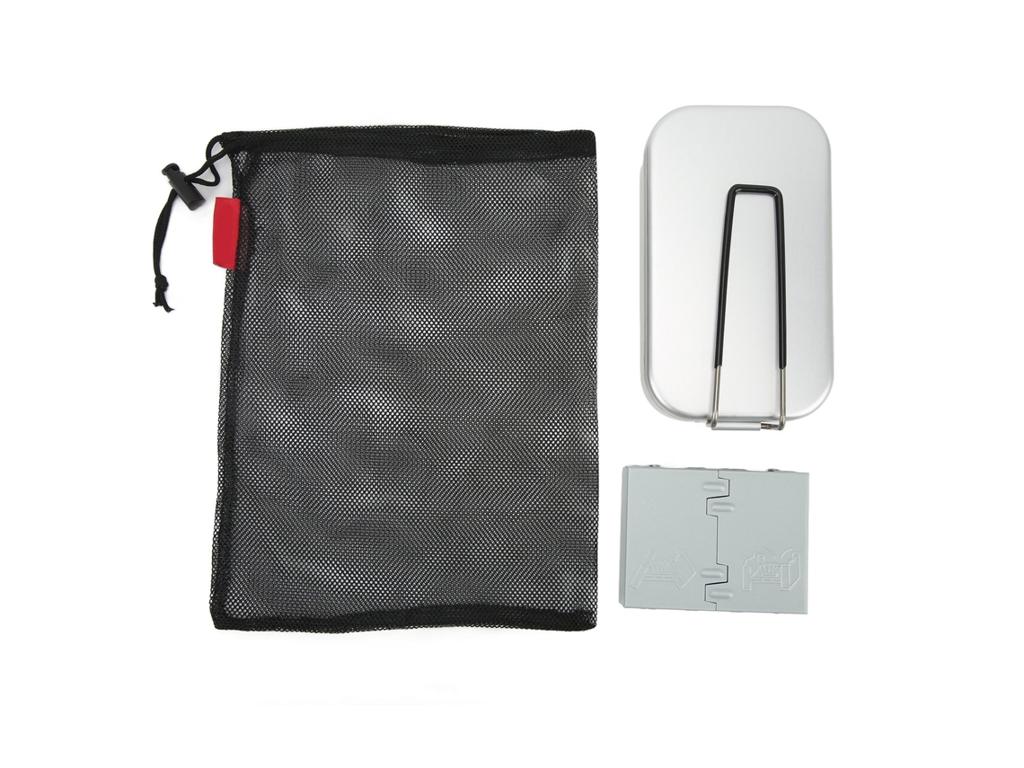 Fiambrera Portátil Para Camping Con Asa Plegable Y Hornillo De Alcohol De Aleación De Aluminio Para Picnics Y Acampadas.