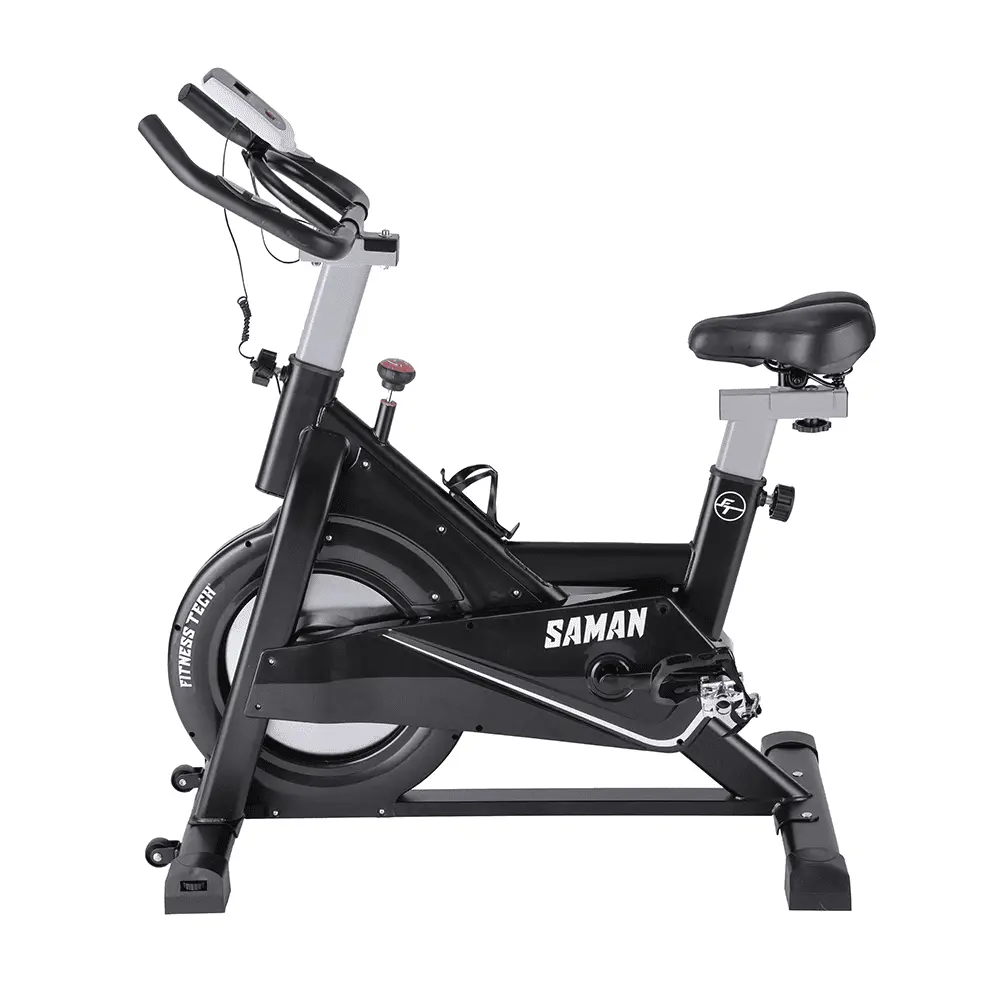 Bicicleta estática FITNESS TECH Saman (Roja y negra - Acero)