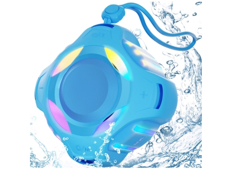Altavoz Bluetooth impermeable IPX7, altavoz de ducha con luz multicolor (azul) CHRONUS