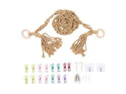 2026-cadena De Almacenamiento De Peluches Colgante Para Niños Con Clip Y Ganchos Decoración De Pared Amarilla