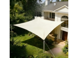 Sombrilla Rectangular De Tela Oxford Estilo Vela, 3x5 M, Blanco Roto, Digitallab