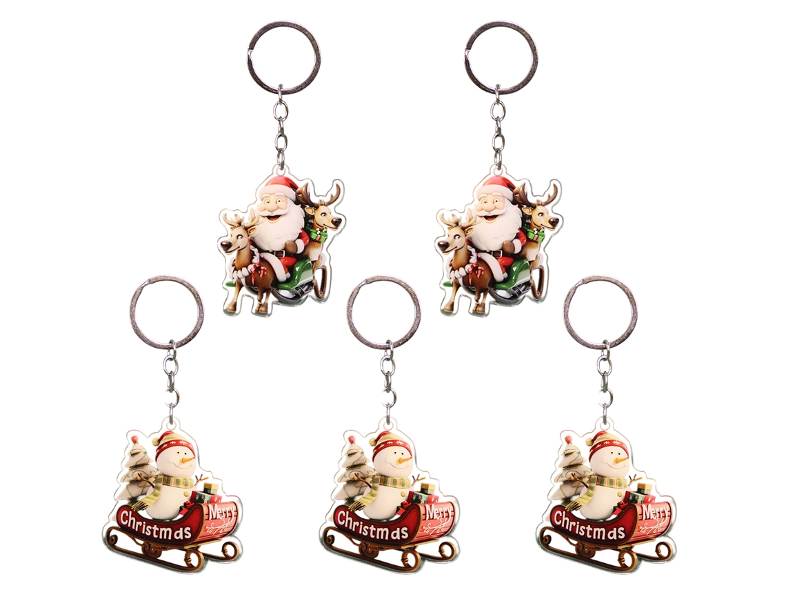 Llavero navideño, llavero acrílico con forma de Papá Noel TRUYUETY