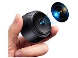 Minicámara inalámbrica Bestvite A9 WiFi HD con visión nocturna y detección de movimiento (negra)