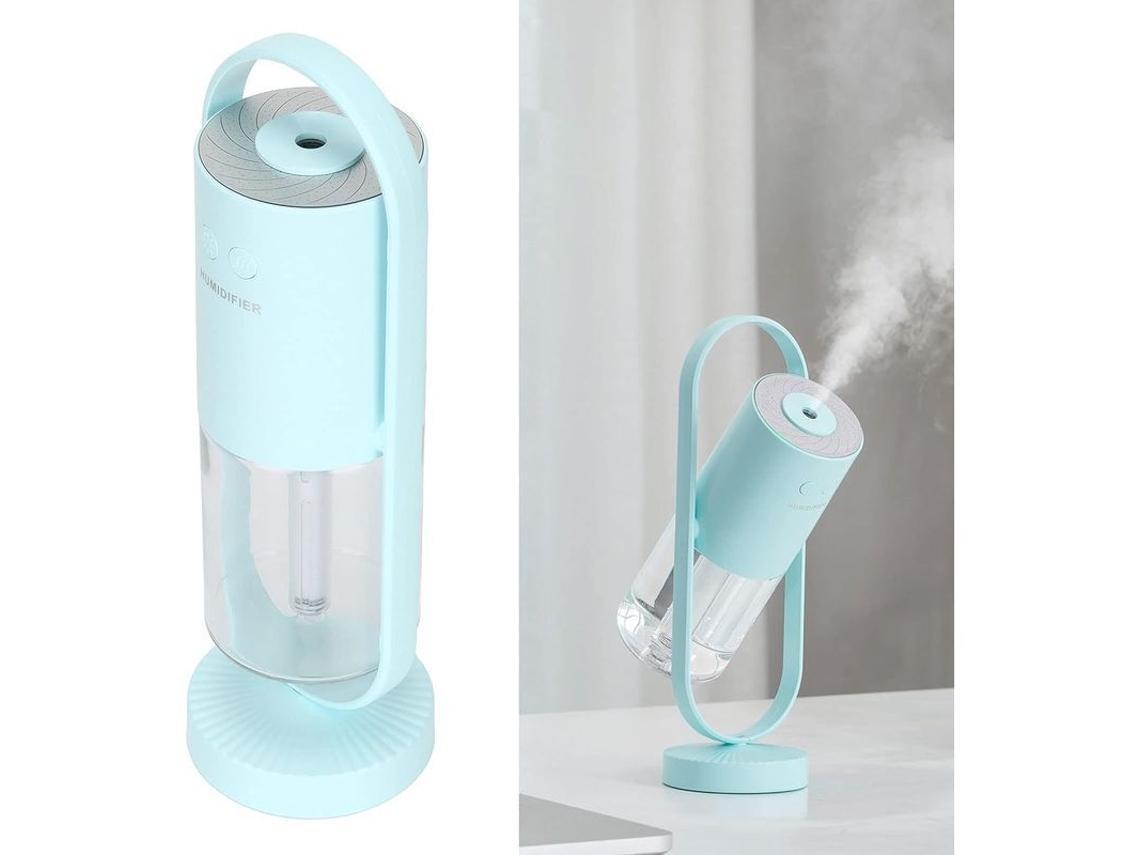 Mini Humidificador Portátil, Humidificador De Aire Giratorio De 360°, 2 Modos De Nebulización Para El Hogar, La Oficina Y Los Viajes (azul Claro)