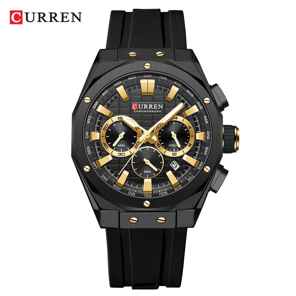 Reloj Cronógrafo Luminoso Para Hombre Con Correa De Silicona.