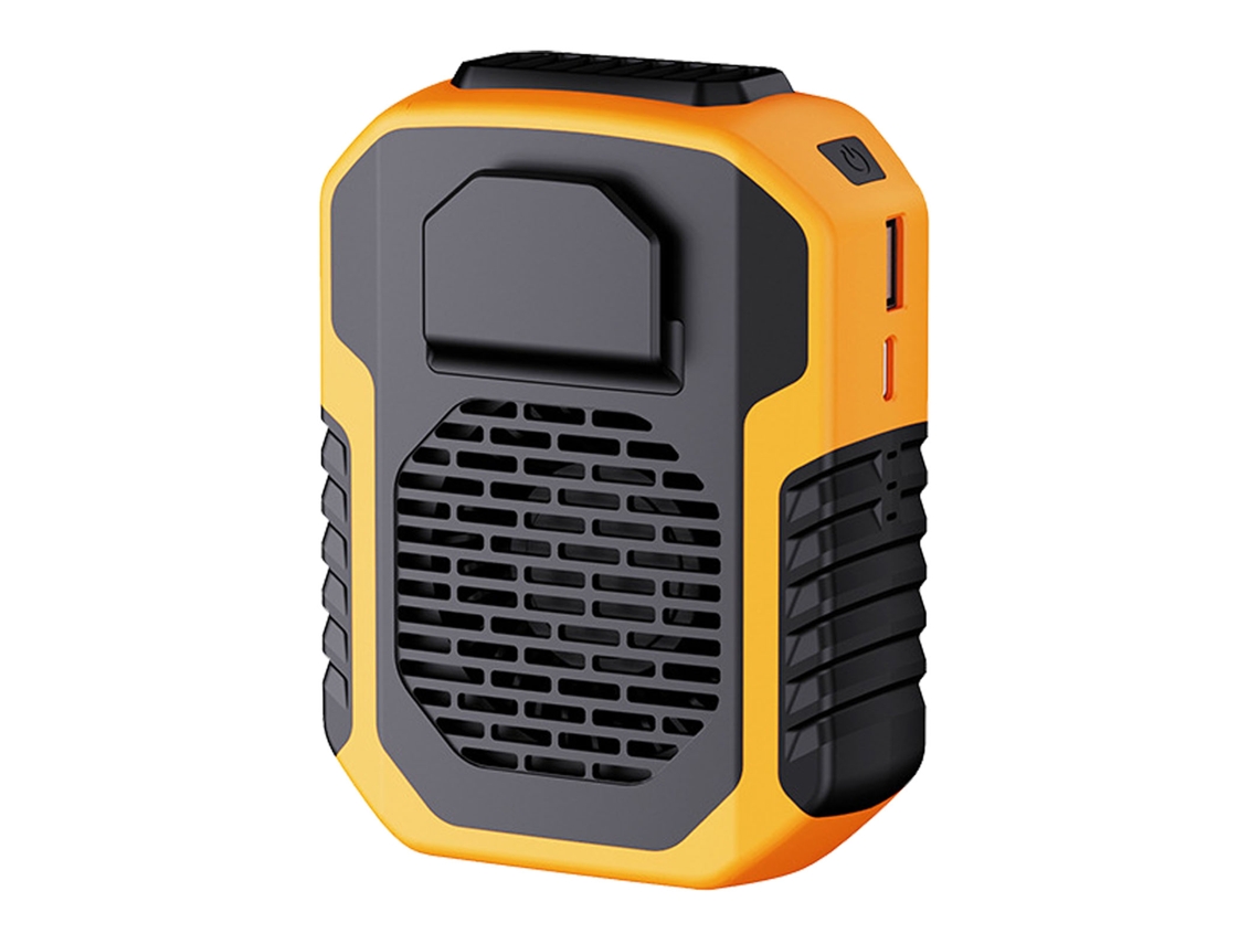 Ventilador de cintura portátil, 3 velocidades, naranja