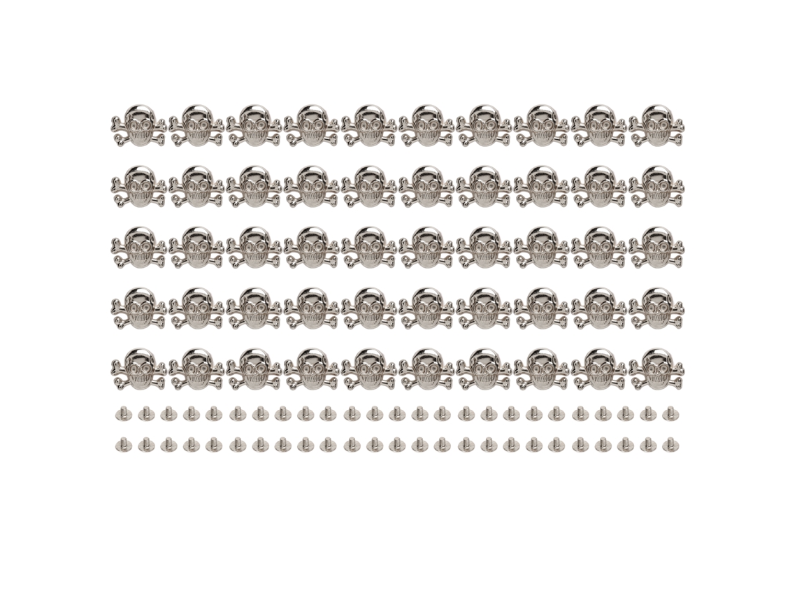 50 Juegos De Remaches De Calavera Estilo Gótico, Accesorios Plateados Para Zapatos Y Cinturones.