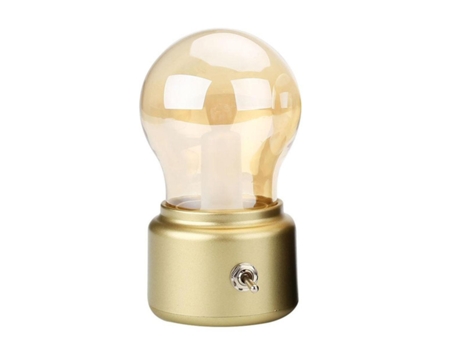 Bombilla LED Lámpara de mesa soplada clásica Lámpara decorativa vintage Lámpara LED de mesa recargable por USB (dorado)