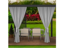 Cortinas Exterior 2x155x220cm Gris Cortina para Pérgola Impermeable Cortina exterior para terraza Cortina parasol para balcón