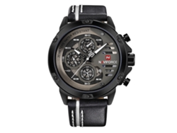 Reloj De Hombre Naviforce De Cuero Genuino, Resistente Al Agua Y Con Movimiento De Cuarzo.