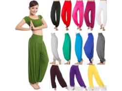 2026-pantalones De Yoga Para Mujer Baggy Aladdin Bloomers Con Cintura Elástica Y Material Mezcla De Algodón