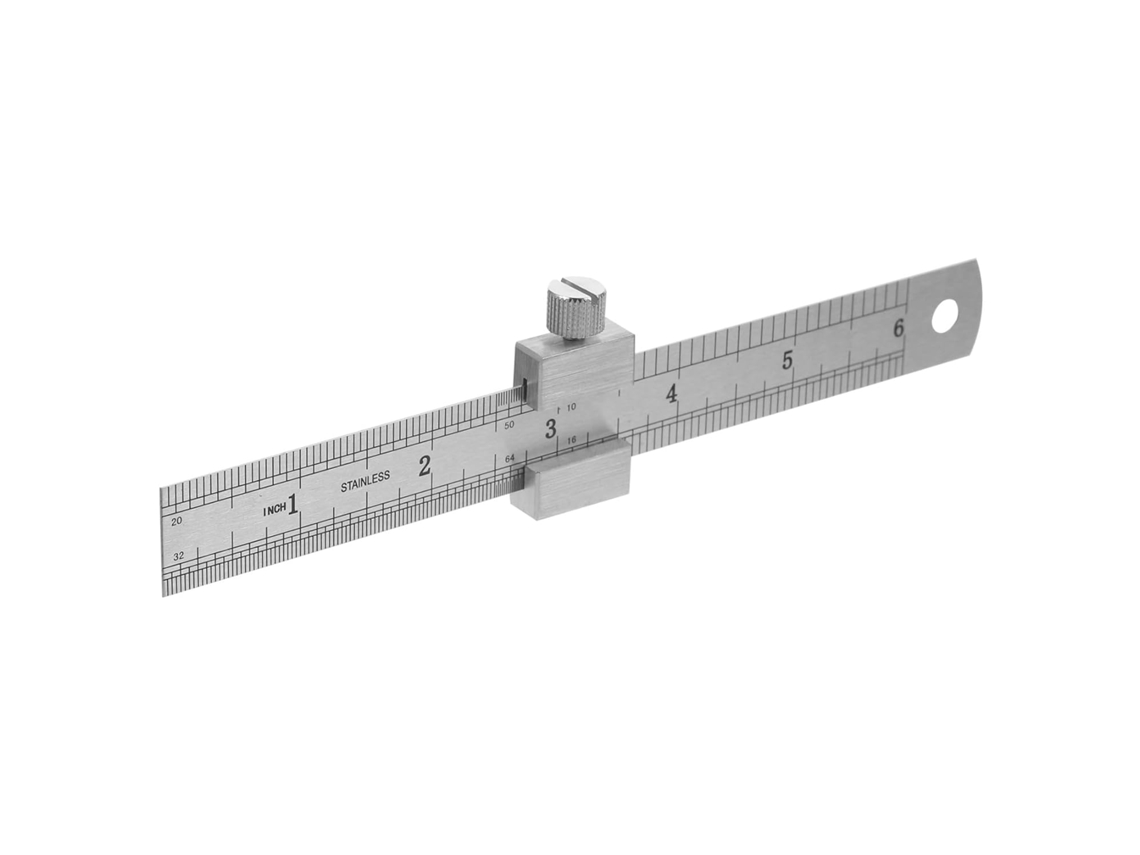 Regla Escolar De Acero Inoxidable De 15 0.7 Pulgadas Con Tope Incorporado Para Medición.
