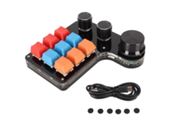 Teclado Mecânico Mini Com 9 Chaves Programáveis 3 Botões Macro One Handed Para Games E Escritório