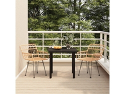 Juego de comedor de jardín de mimbre de 3 piezas DKD Home Decor