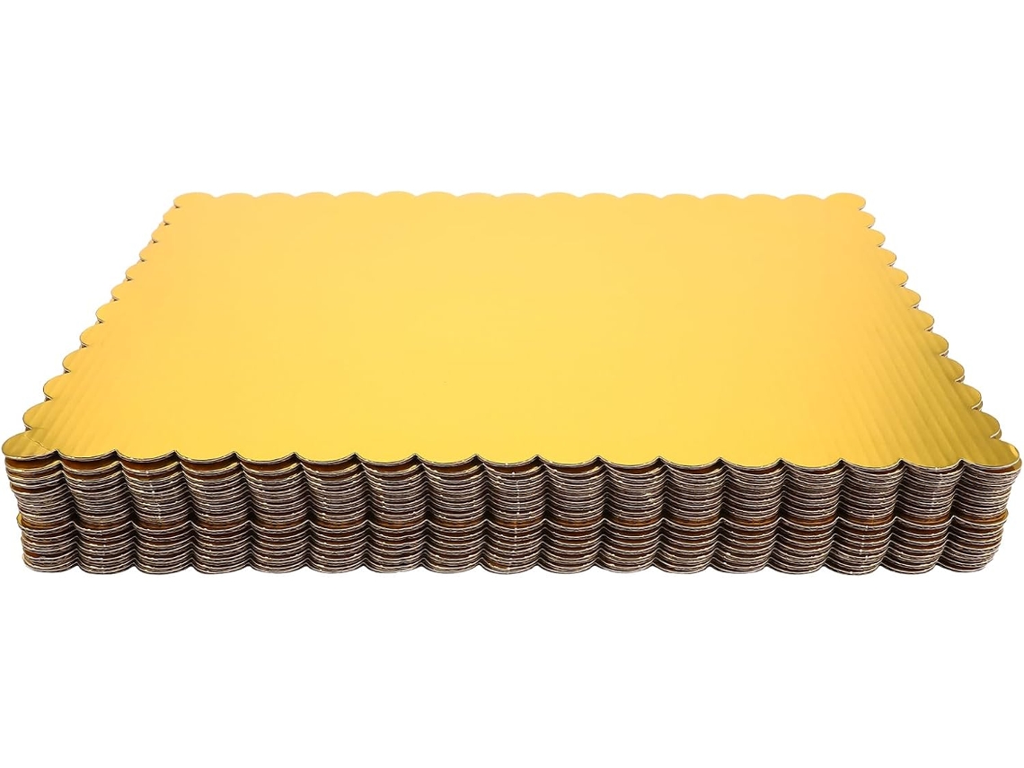 20 Bases Retangulares Para Bolo, Em Papelão Ondulado, Resistentes À Gordura.