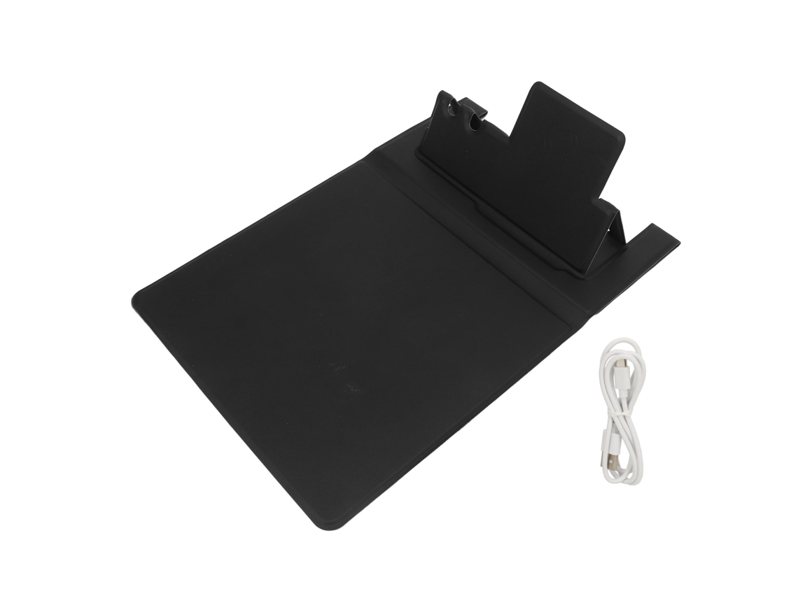 Alfombrilla De Ratón Inalámbrica Con Soporte Para Teléfono, Plegable, Usb, Negra, Para Pc, Portátil, Escritorio, Juegos, Oficina.