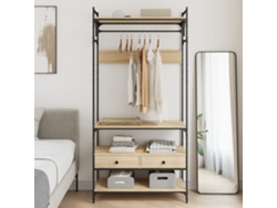 Armario con Cajones 89x39x184,5cm Deriv. Decoración del hogar en madera de roble Sonoma Dkd