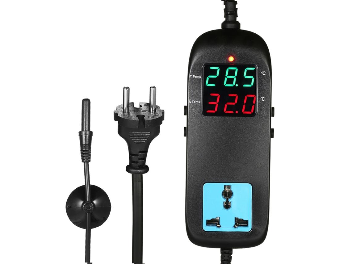 Controlador digital de temperatura LED 2026dn con sensor para acuarios, invernaderos y acuicultura AC90V 250V