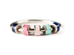 Anillo Antiestrés Para Mujer, Anillo Anti-estrés Para Niñas, Anillo Giratorio, Anillos De Esmalte Plateado, Regalos Para Mujeres Talla 8